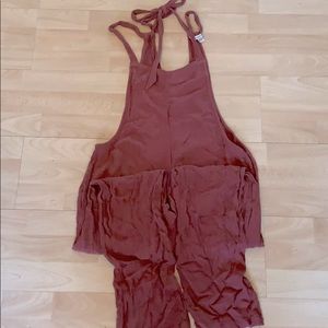 American Eagle Tie back overalls